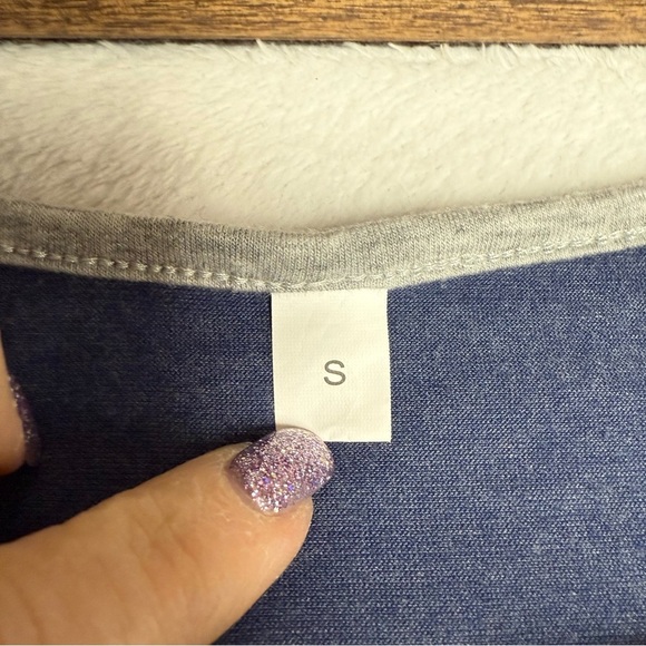 Blue and Gray Tie Front Relaxed T-Shirt size small no brand - Picture 5 of 8